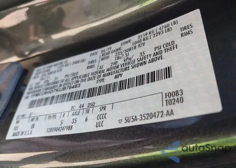 2019 Ford Escape Sel z USA, uszkodzony, nr VIN 1FMCU9HD7KUB76483